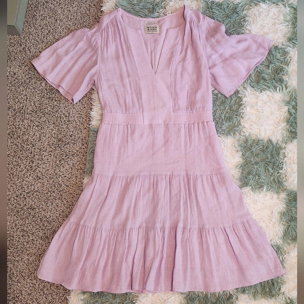 Scotch & Soda Lavender Paneled Midi Dress